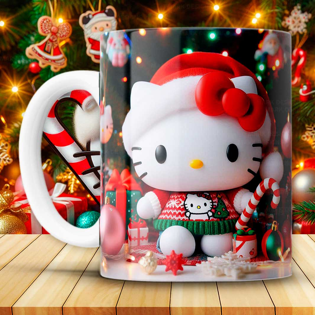 12 Diseños Plantillas Tazas Hello Kitty Navidad Archivos JPG 10