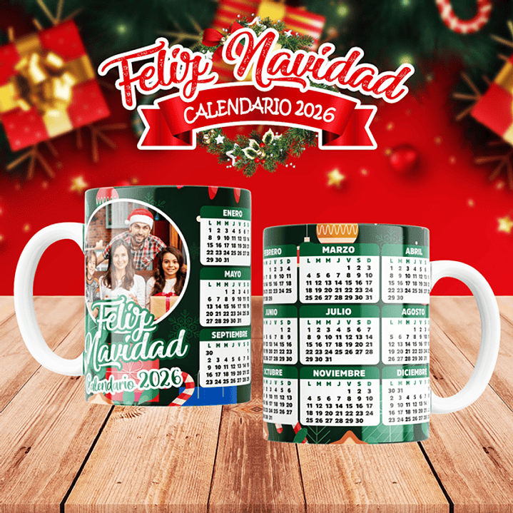 10 Diseños Plantillas Tazas Calendarios Navidad 4 2026 Archivos Editables Psd y PNG 10