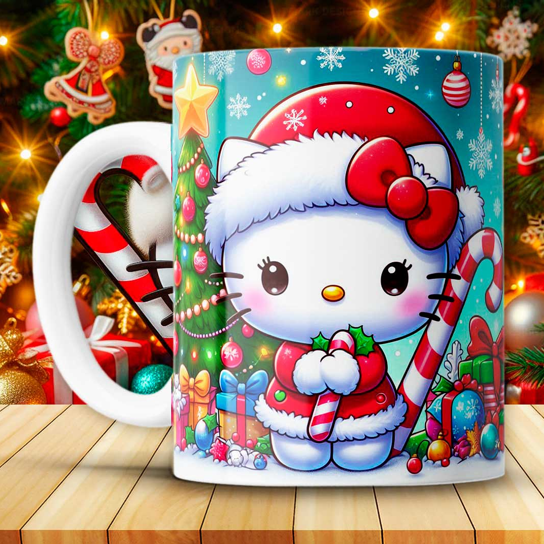 12 Diseños Plantillas Tazas Hello Kitty Navidad Archivos JPG 11
