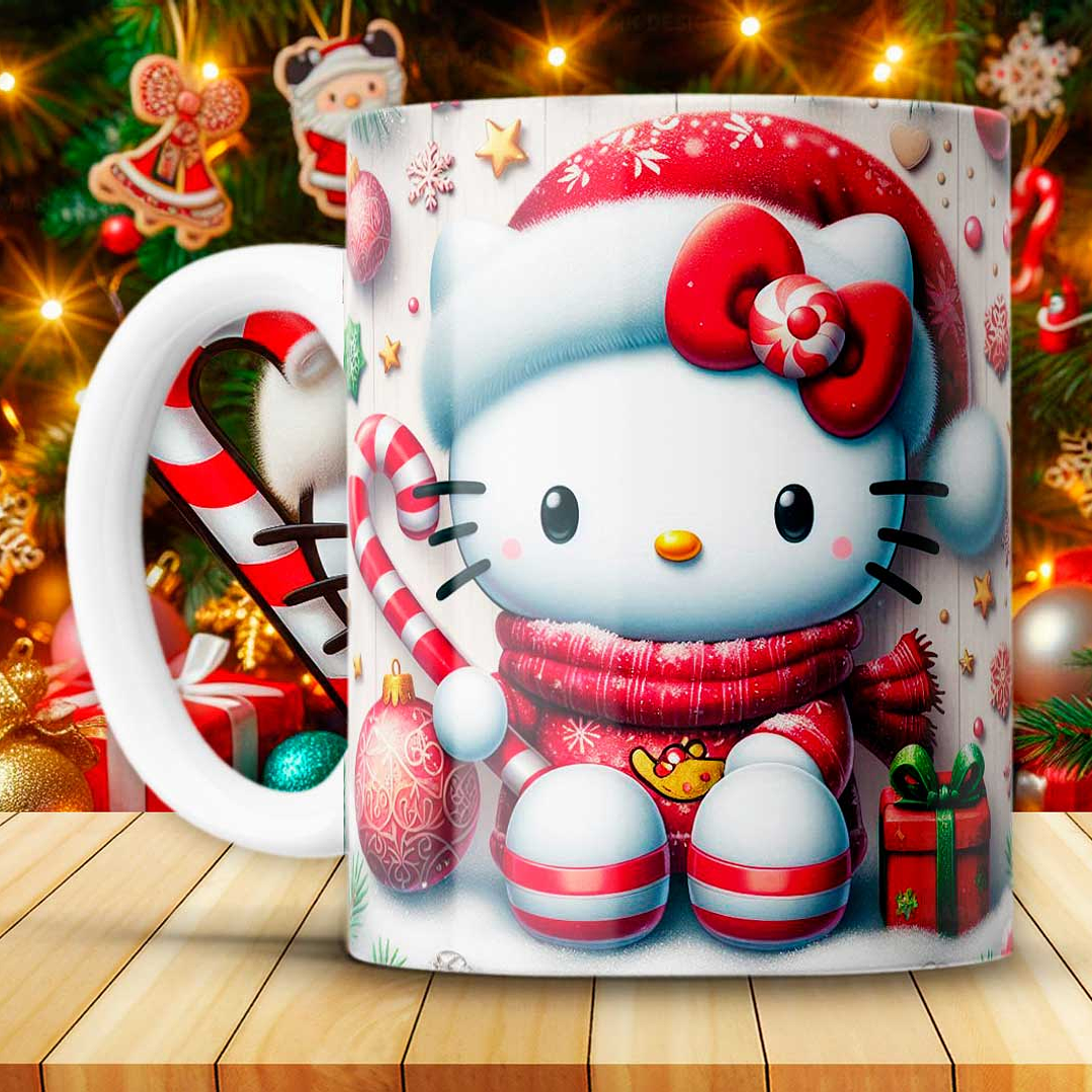 12 Diseños Plantillas Tazas Hello Kitty Navidad Archivos JPG 12