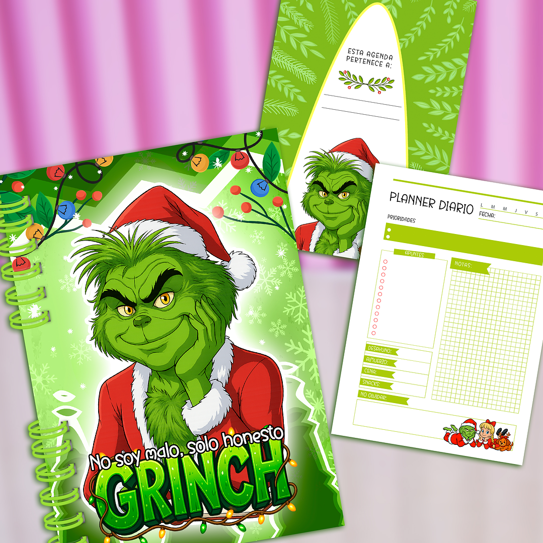 Diseños Plantillas Planner Diario Grinch Navidad Archivos PDF 1
