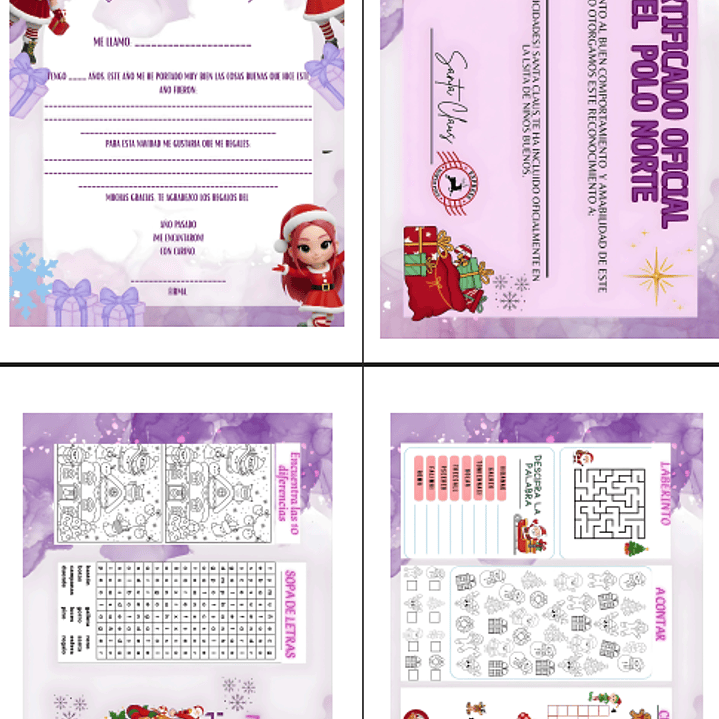 Diseños Plantillas Carta Santa K-pop Morado Archivos PDF 6