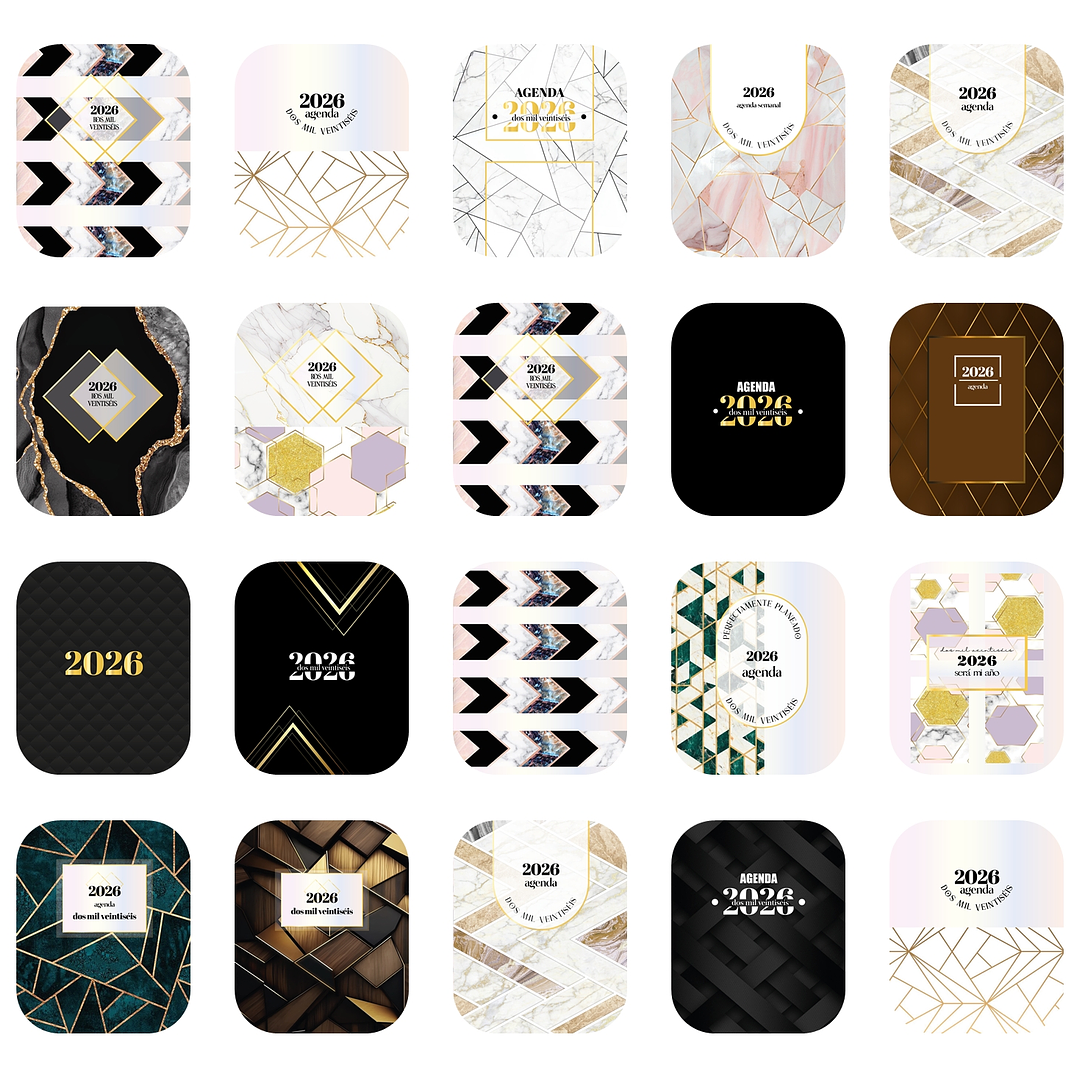 Diseños Plantillas Pack Agendas Portadas 2026 Archivos PDF y  PNG 9