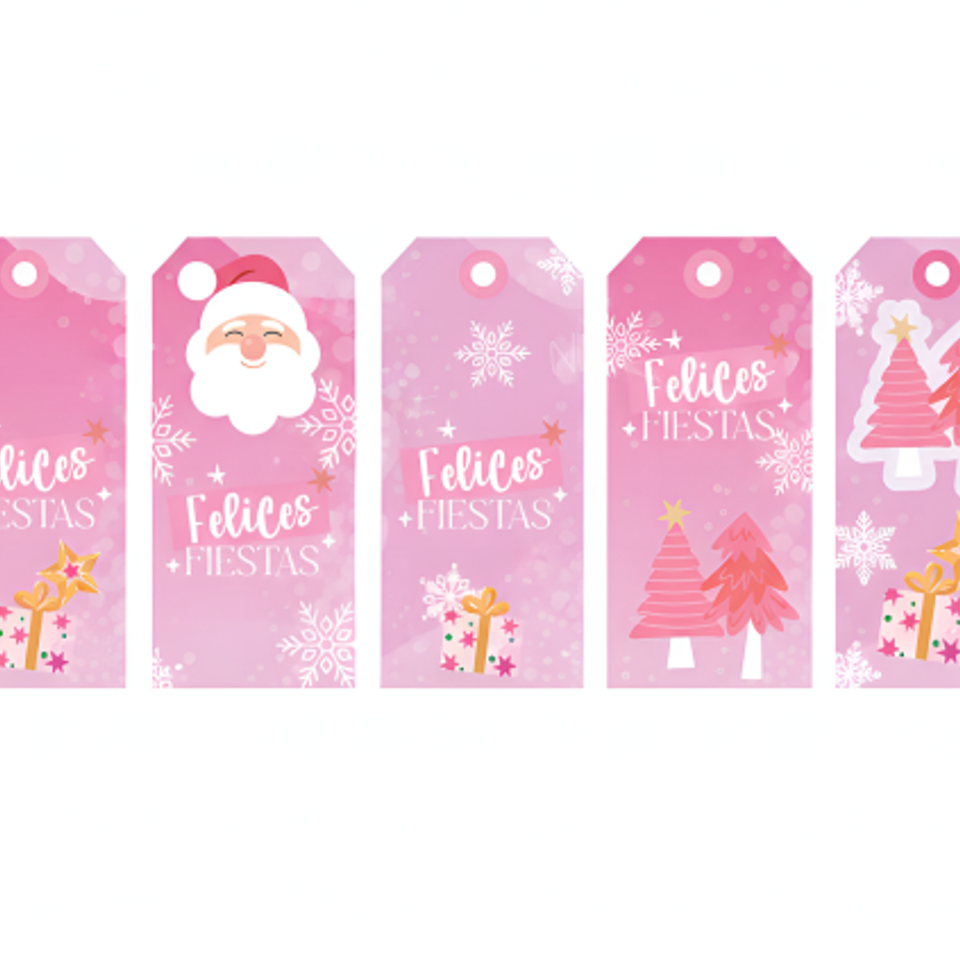 Diseños Plantillas Tag Rosa Navidad Archivos PDF 2