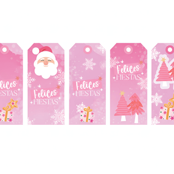 Diseños Plantillas Tag Rosa Navidad Archivos PDF 2