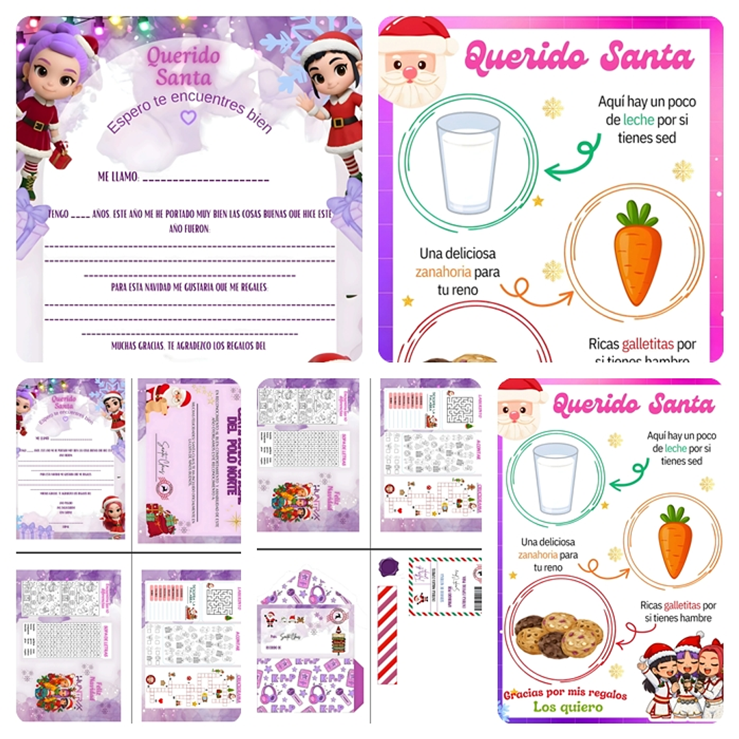 Diseños Plantillas Carta Santa K-pop Morado Archivos PDF 7