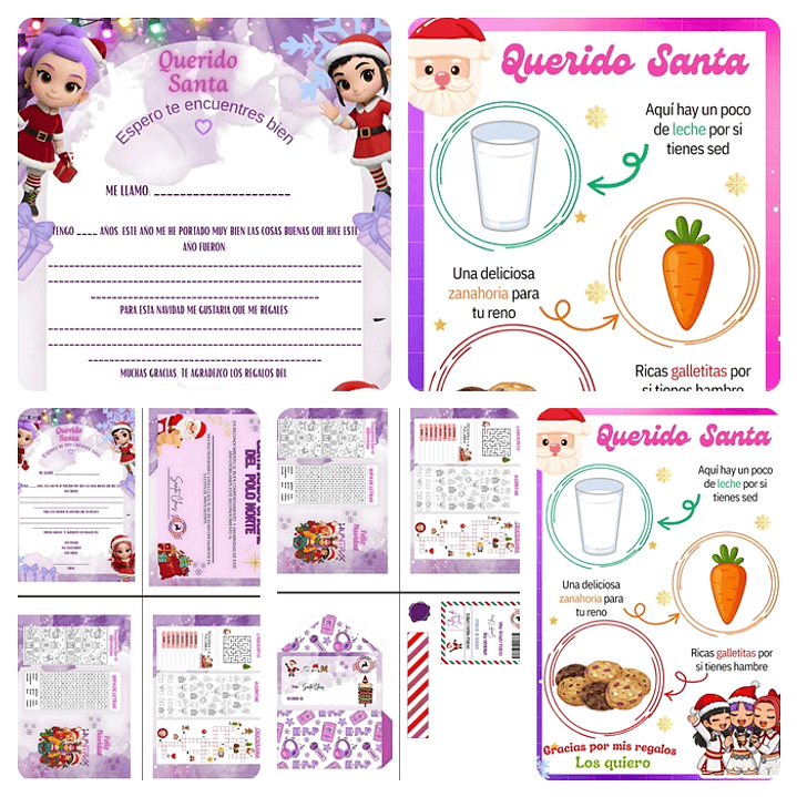 Diseños Plantillas Carta Santa K-pop Morado Archivos PDF 7