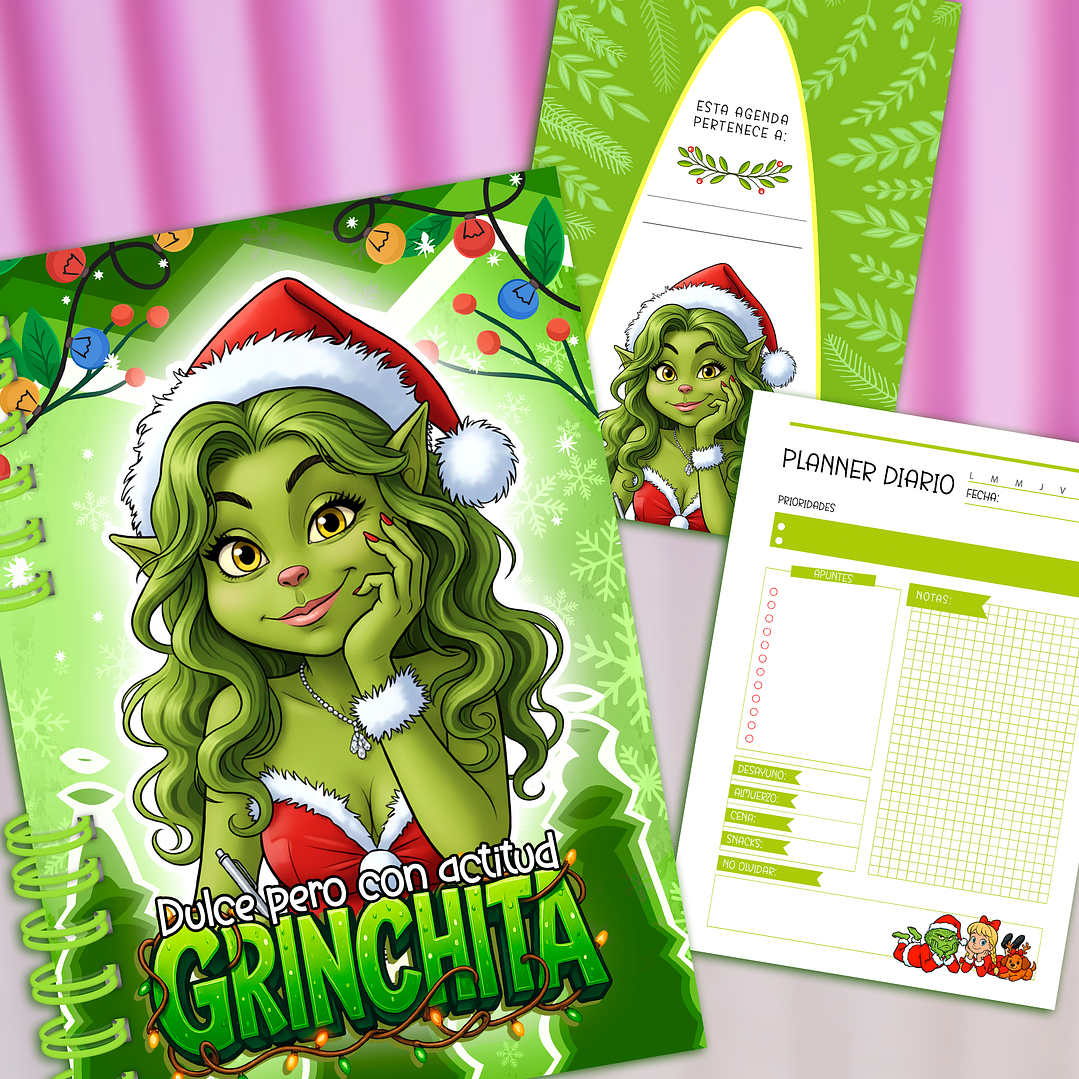 Diseños Plantillas Planner Diario Grinch Navidad Archivos PDF 2