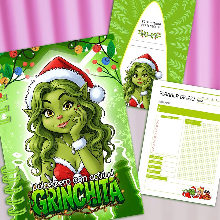 Diseños Plantillas Planner Diario Grinch Navidad Archivos PDF 2