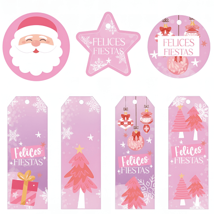 Diseños Plantillas Tag Rosa Navidad Archivos PDF 4