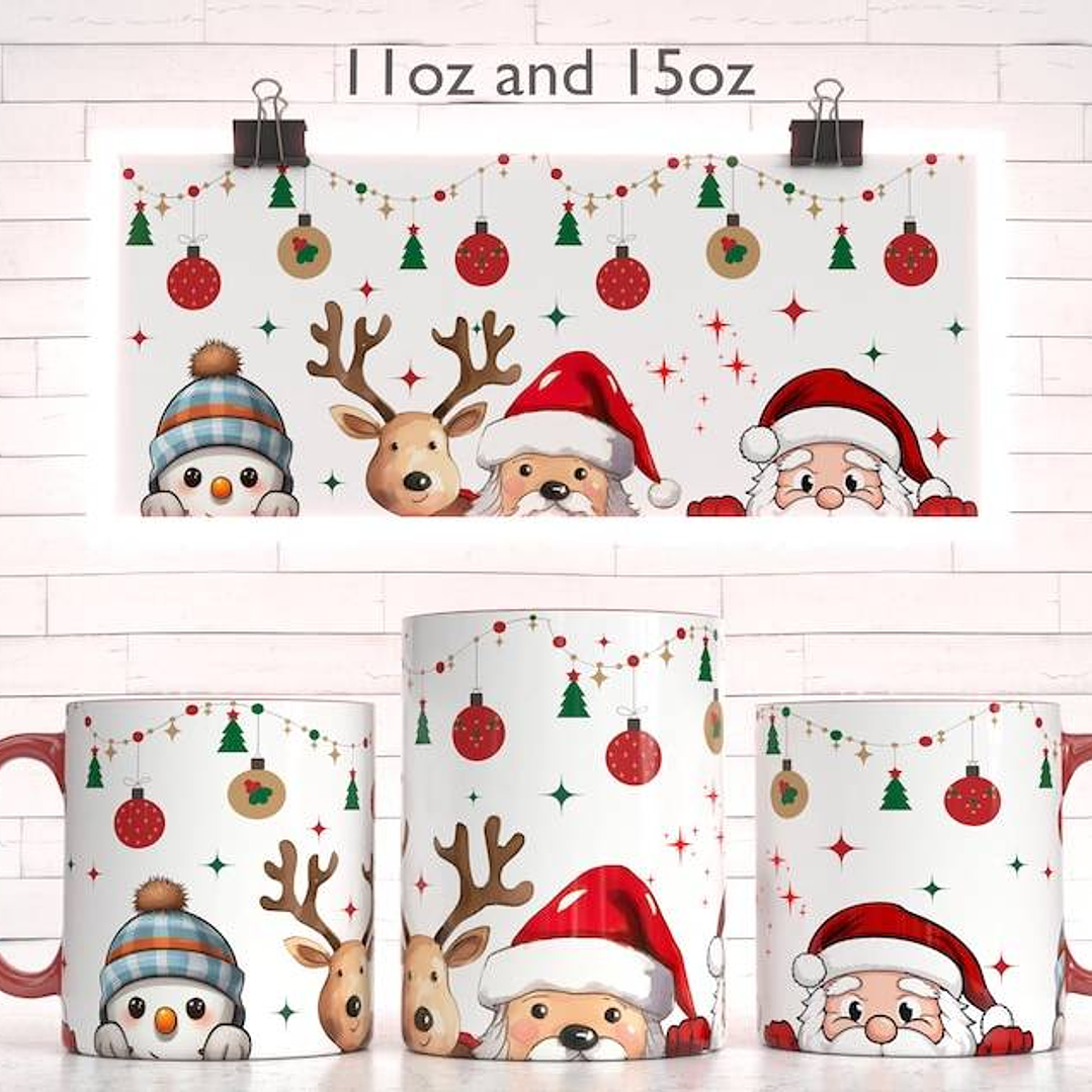 6 Diseños Plantillas Tazas Navidad Archivo PNG 2