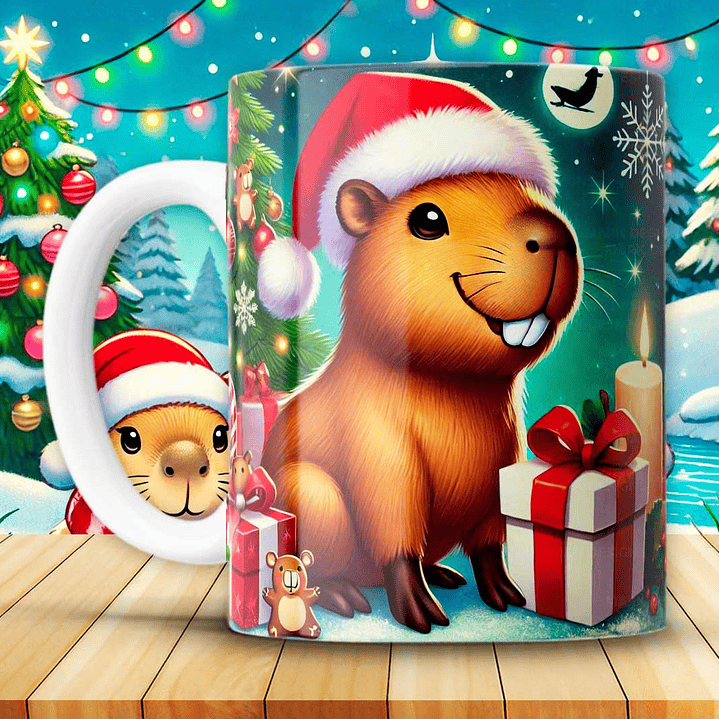 12 Diseños Plantillas Tazas Capibara Navidad Archivos JPG 2