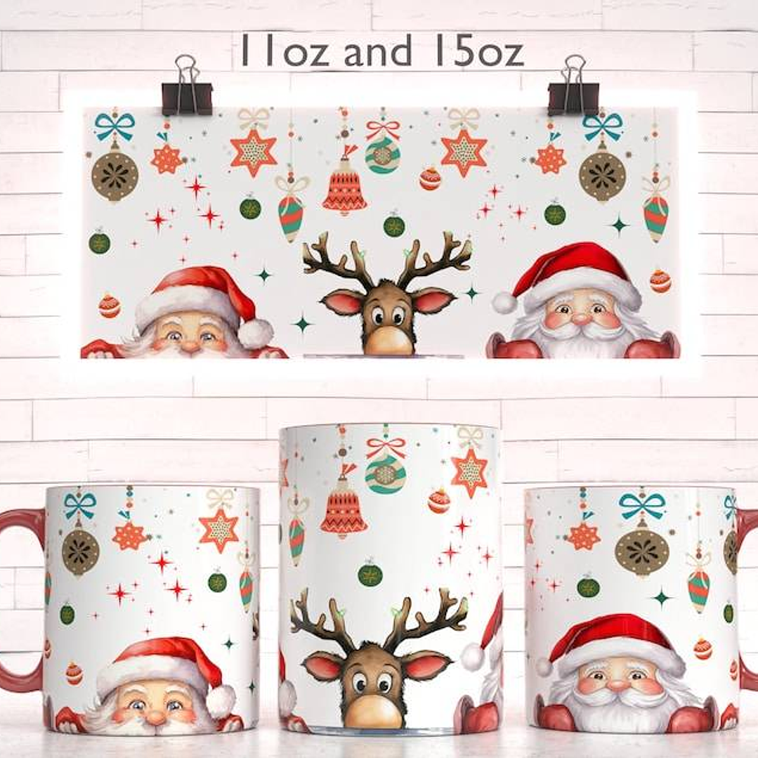 6 Diseños Plantillas Tazas Navidad Archivo PNG 4