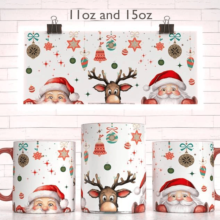 6 Diseños Plantillas Tazas Navidad Archivo PNG 4