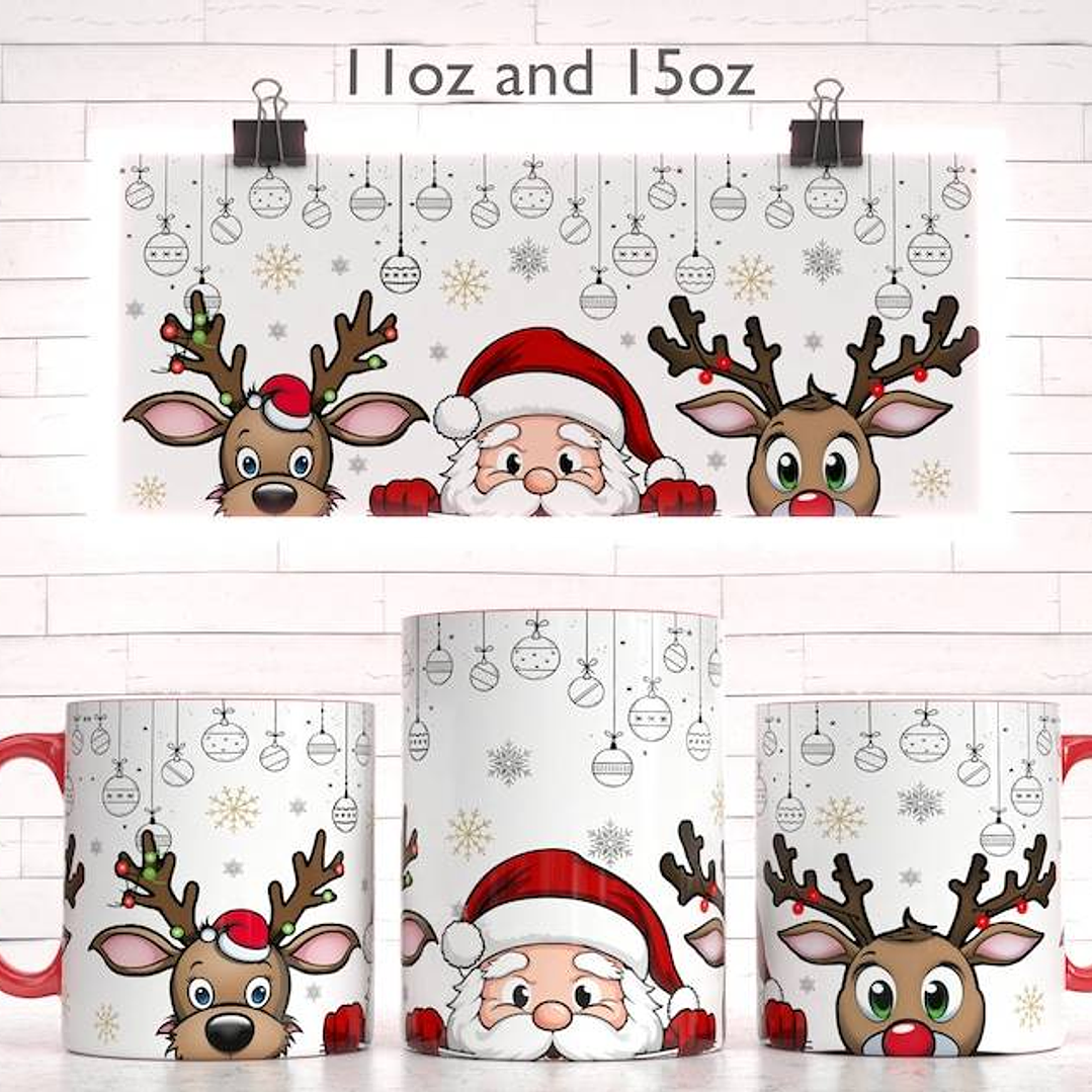 6 Diseños Plantillas Tazas Navidad Archivo PNG 5