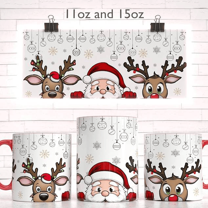 6 Diseños Plantillas Tazas Navidad Archivo PNG 5