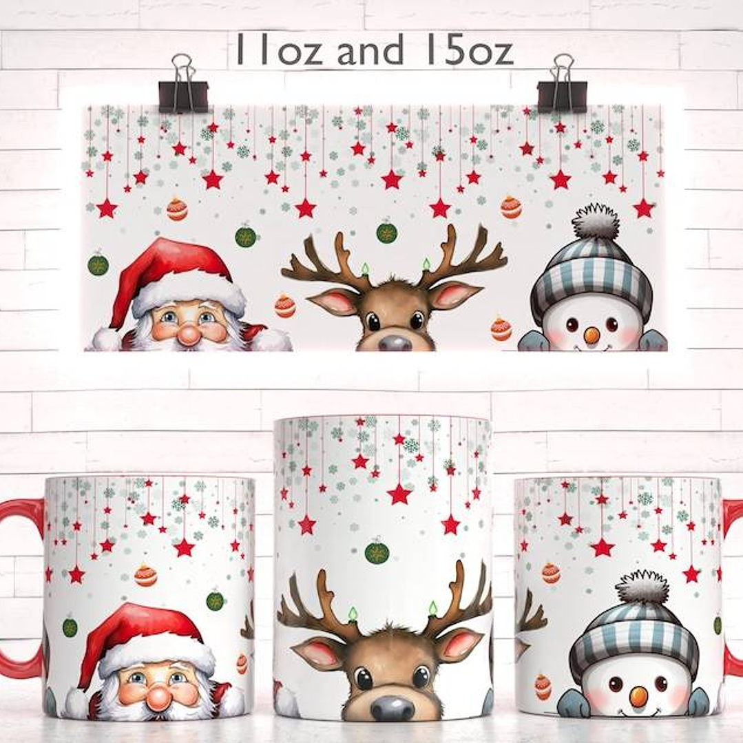 6 Diseños Plantillas Tazas Navidad Archivo PNG 6