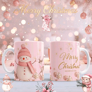 10 Diseños Plantillas Tazas Navidad Rosa Archivos PNG