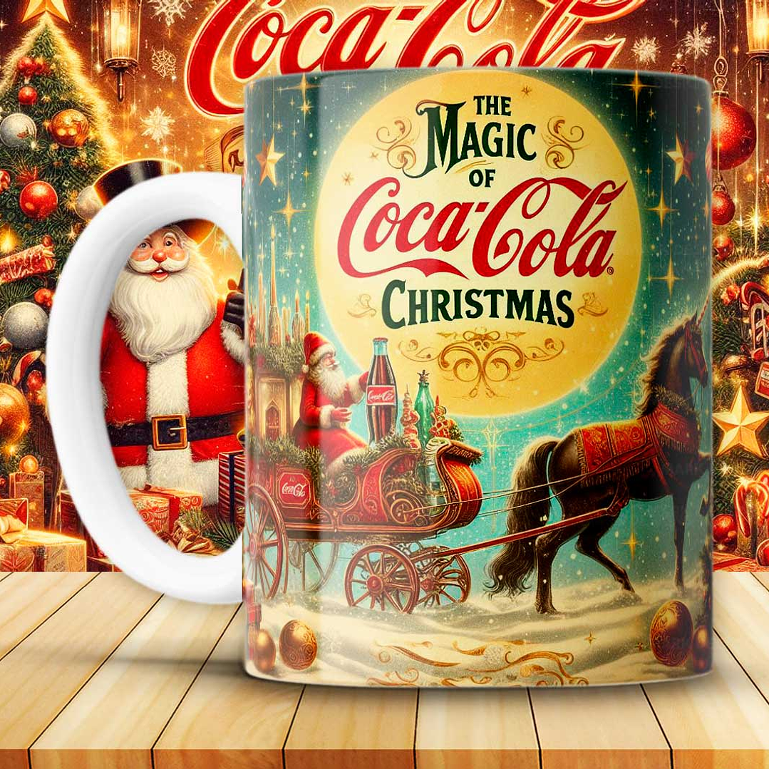 12 Diseños Plantillas Tazas Coca Cola Navidad Archivo JPG 1