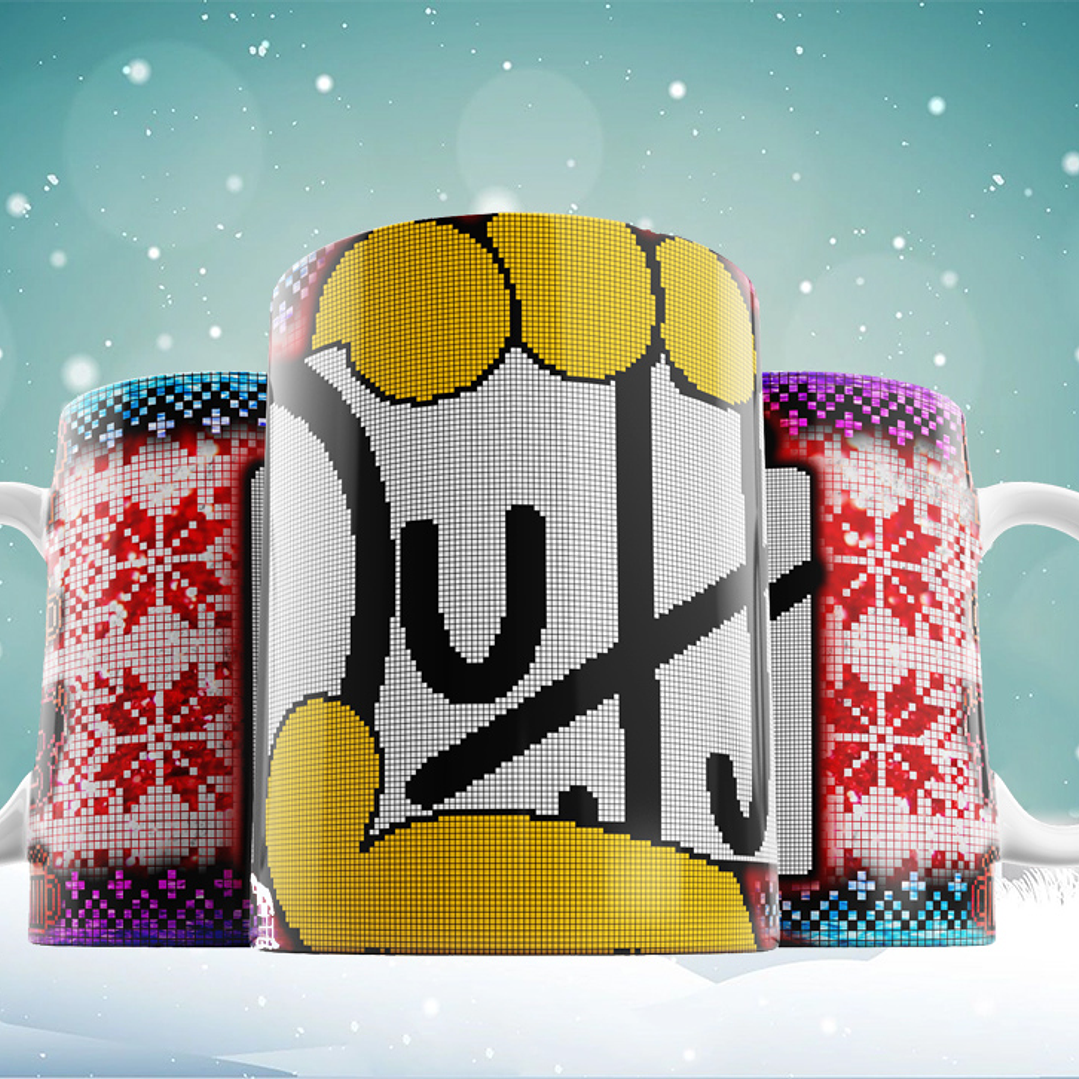19 Diseños Plantillas Tazas Patron Ugly Navidad Archivos JPG 4