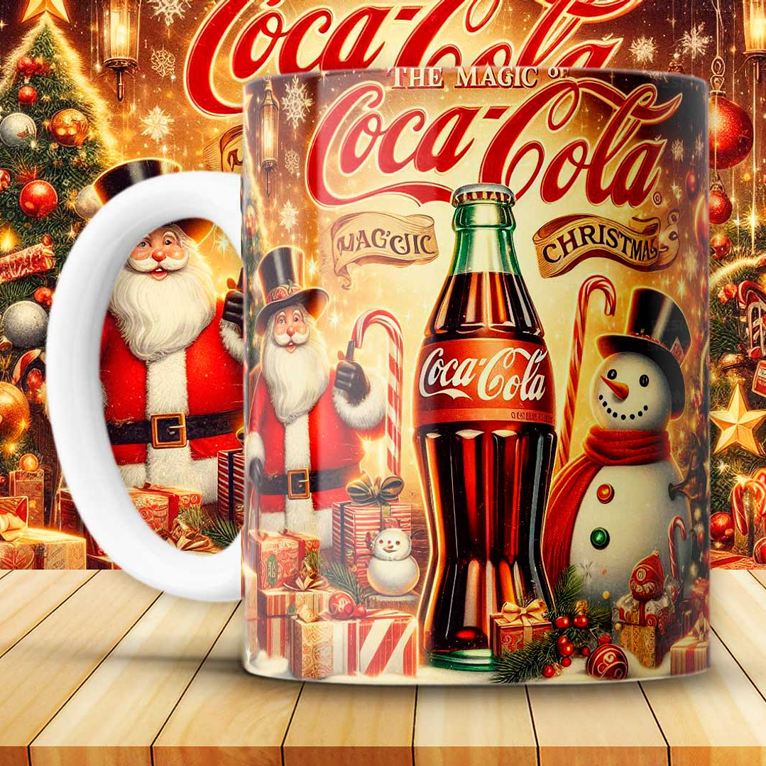 12 Diseños Plantillas Tazas Coca Cola Navidad Archivo JPG 3