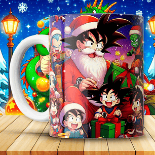 Diseños Plantillas Tazas Dragon Ball Z Navidad Archivos JPG