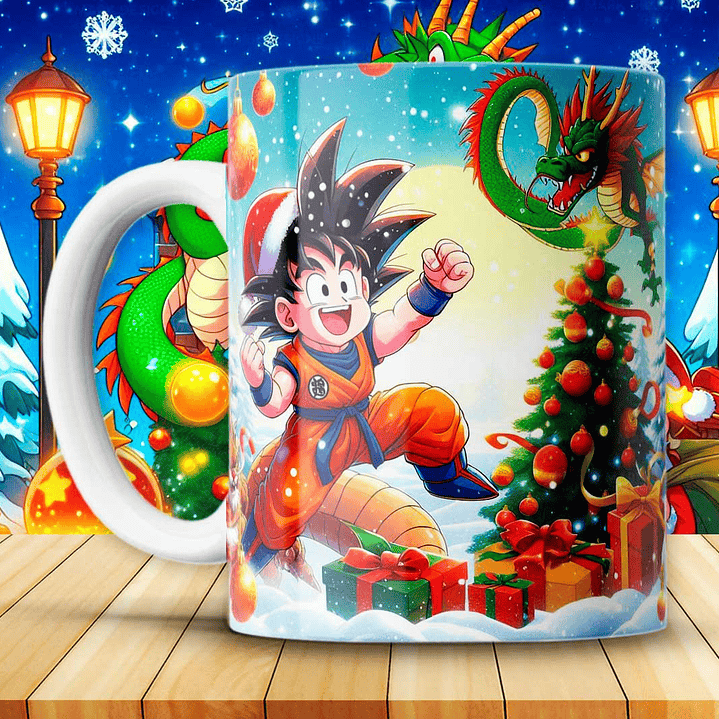 Diseños Plantillas Tazas Dragon Ball Z Navidad Archivos JPG 2