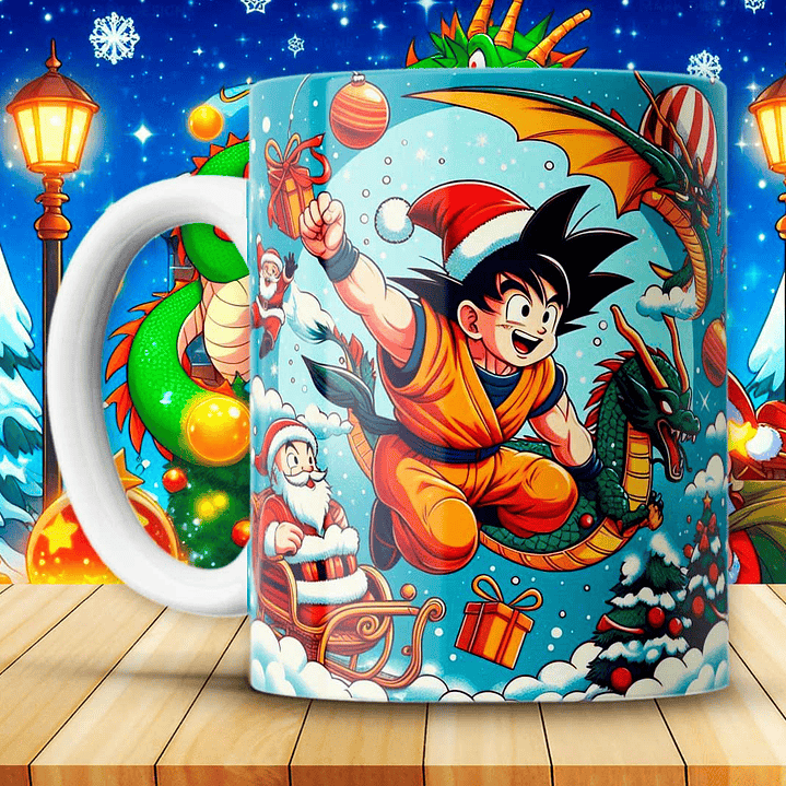 Diseños Plantillas Tazas Dragon Ball Z Navidad Archivos JPG 3
