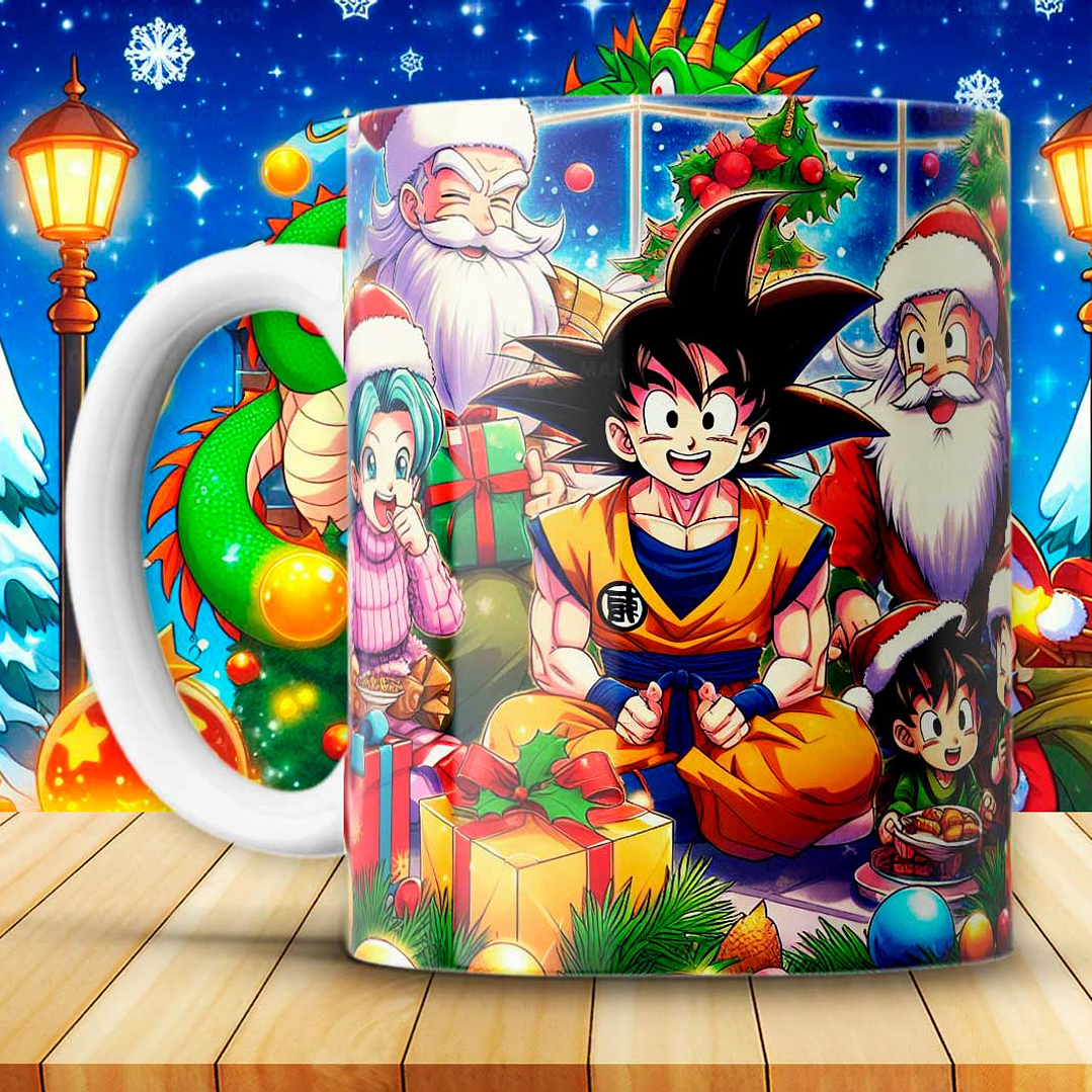Diseños Plantillas Tazas Dragon Ball Z Navidad Archivos JPG 4
