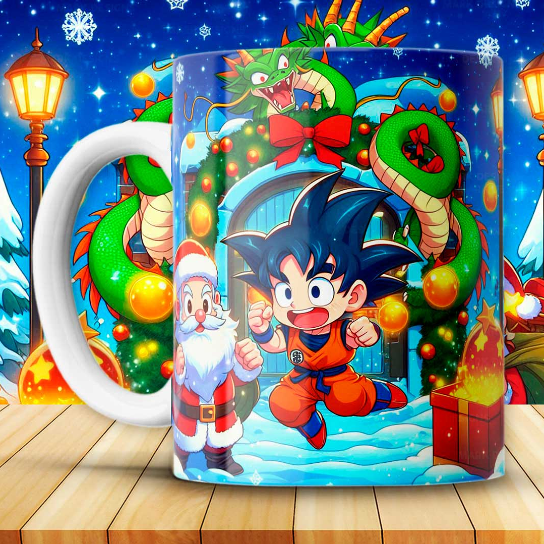 Diseños Plantillas Tazas Dragon Ball Z Navidad Archivos JPG 5
