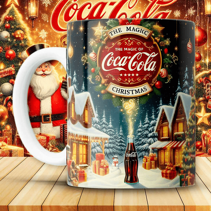 12 Diseños Plantillas Tazas Coca Cola Navidad Archivo JPG 7