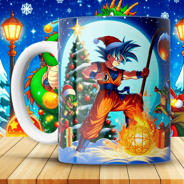 Diseños Plantillas Tazas Dragon Ball Z Navidad Archivos JPG 7