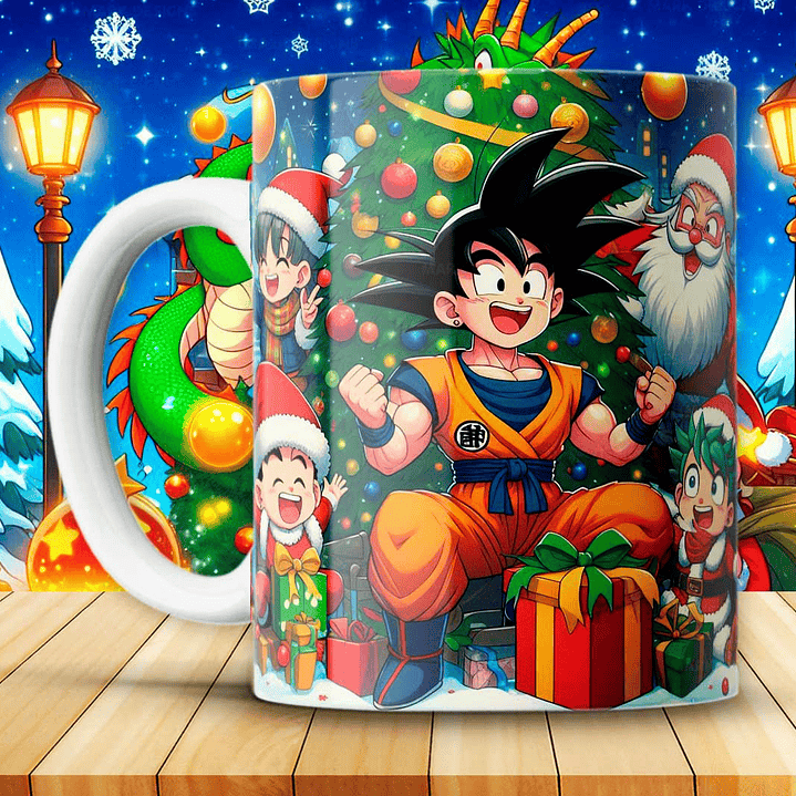 Diseños Plantillas Tazas Dragon Ball Z Navidad Archivos JPG 8