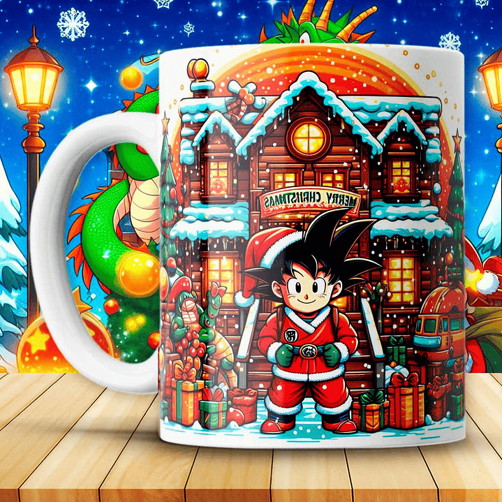 Diseños Plantillas Tazas Dragon Ball Z Navidad Archivos JPG 9