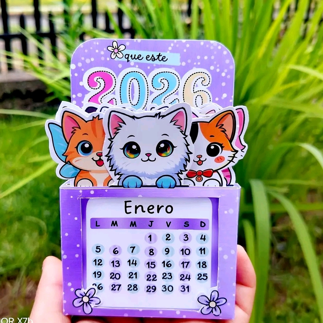Diseños Plantillas Calendarios Gatitos Y Perritos 2026 Archivos Power Point 2