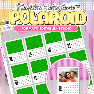 Diseños Plantillas Calendario Polaroid 2026 Archivos Studio
