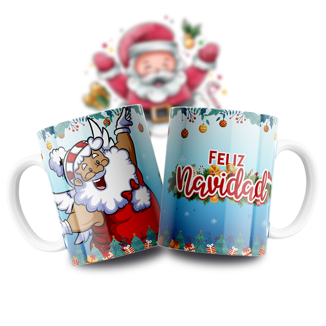 11 Diseños Plantillas Tazas Santa Caricatura Archivos PNG y Photoshop 2