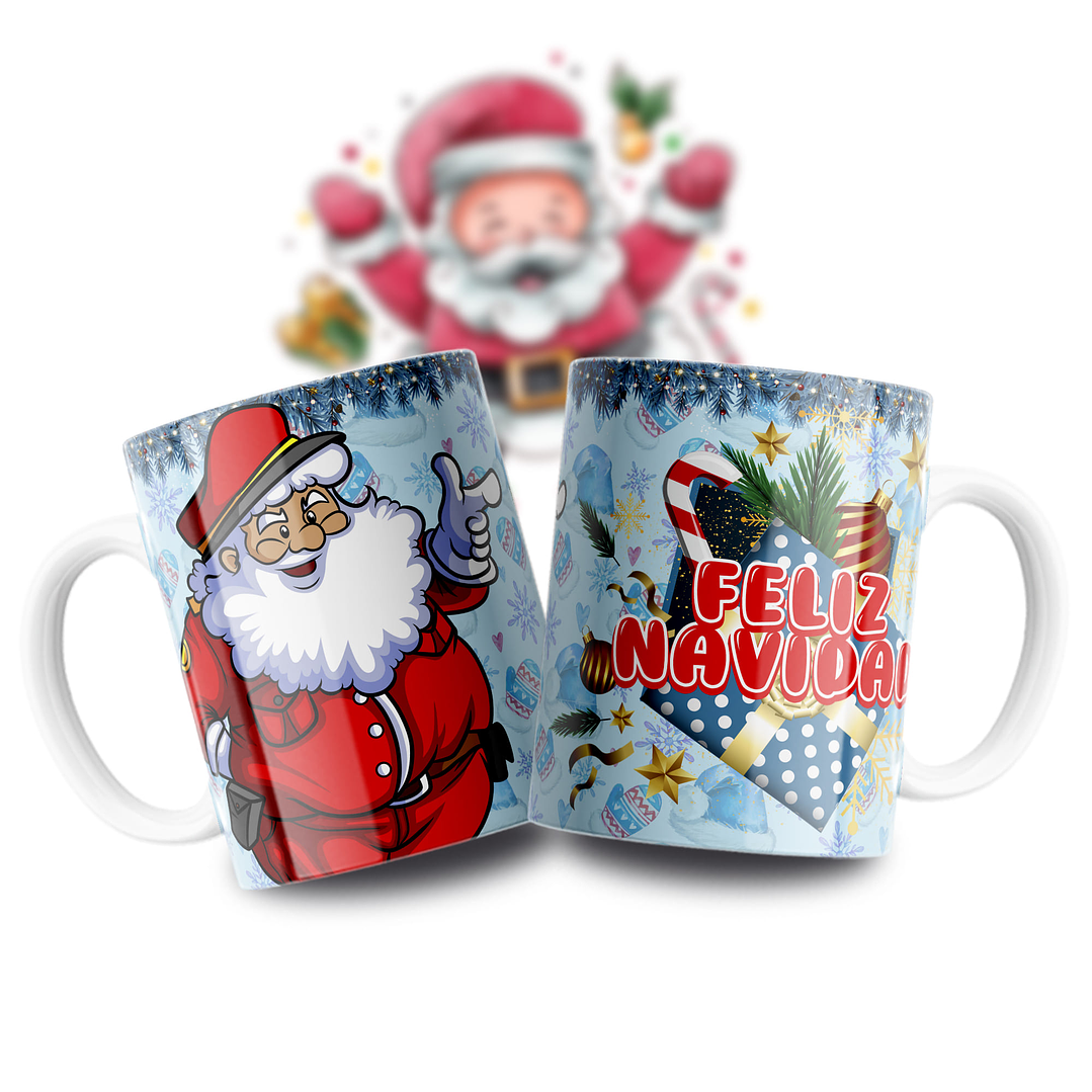 11 Diseños Plantillas Tazas Santa Caricatura Archivos PNG y Photoshop 3