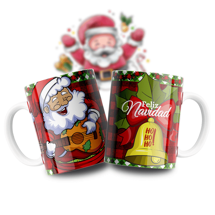 11 Diseños Plantillas Tazas Santa Caricatura Archivos PNG y Photoshop 4