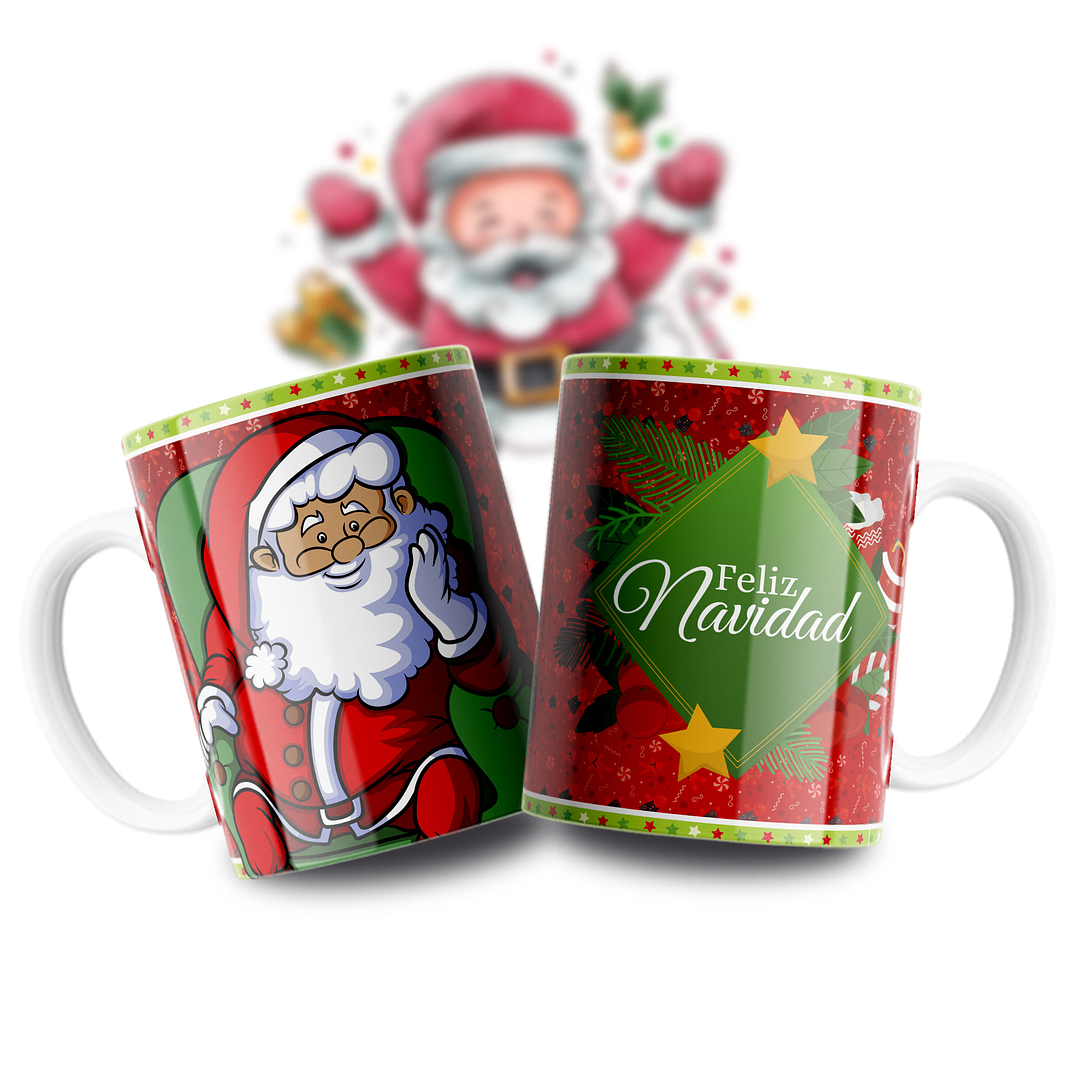 11 Diseños Plantillas Tazas Santa Caricatura Archivos PNG y Photoshop 6