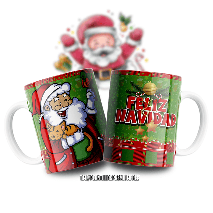 11 Diseños Plantillas Tazas Santa Caricatura Archivos PNG y Photoshop 8