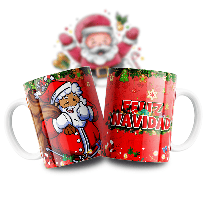 11 Diseños Plantillas Tazas Santa Caricatura Archivos PNG y Photoshop 9