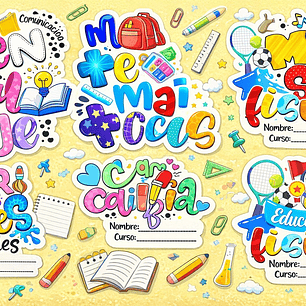 27 Plantillas de Diseño Pack Asignaturas 2026 Archivos PNG y Power Point