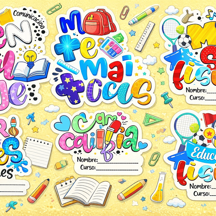 27 Plantillas de Diseño Pack Asignaturas 2026 Archivos PNG y Power Point 1