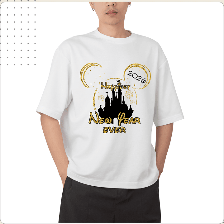10 Diseños Plantillas Camisa Poleras Disney Año Nuevo 2026 Archivos PNG 1