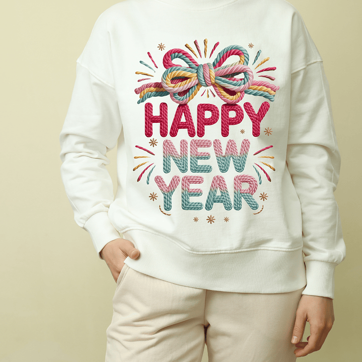 6 Diseños Plantillas Camisa Poleras Bordado Año Nuevo 2026 Archivos PNG 5