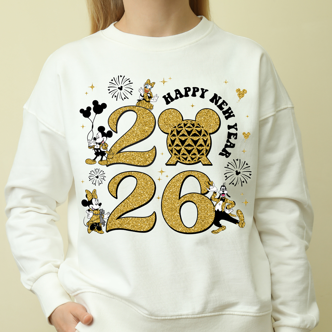 10 Diseños Plantillas Camisa Poleras Disney Año Nuevo 2026 Archivos PNG 6
