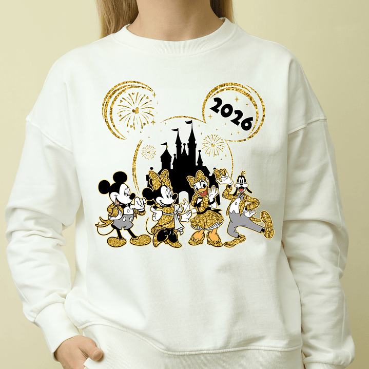 10 Diseños Plantillas Camisa Poleras Disney Año Nuevo 2026 Archivos PNG 7