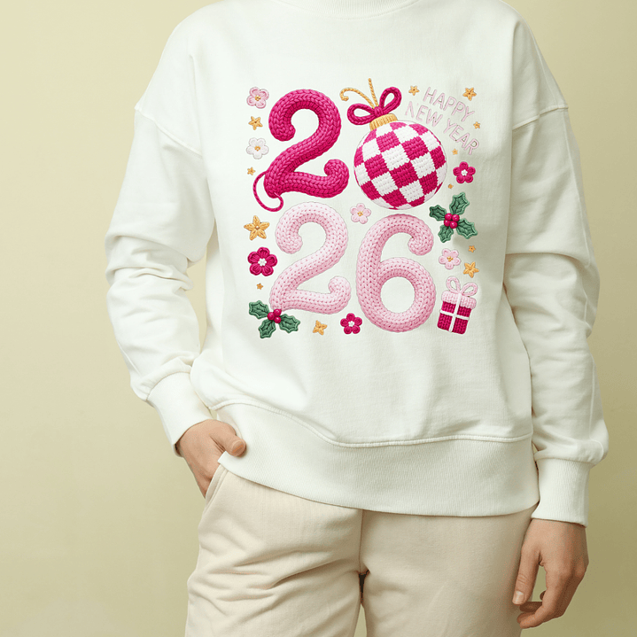 6 Diseños Plantillas Camisa Poleras Bordado Año Nuevo 2026 Archivos PNG 7