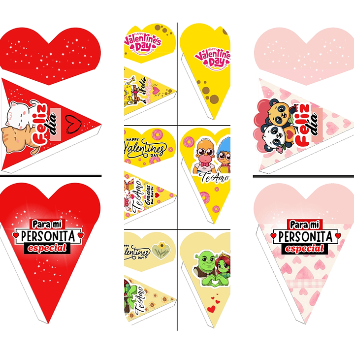 14 Plantillas de Diseño Conos San Valentín Archivos PDF 2